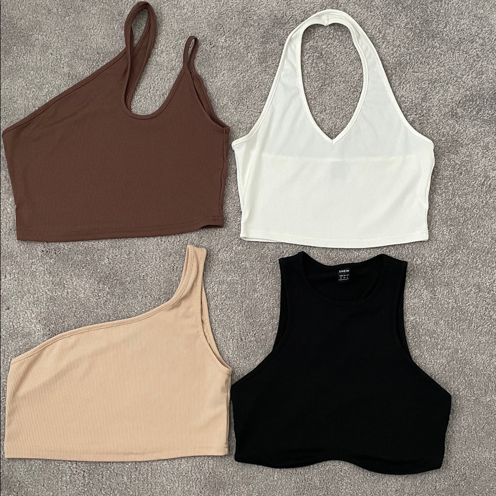 Set of 4 Basic Crop Tops